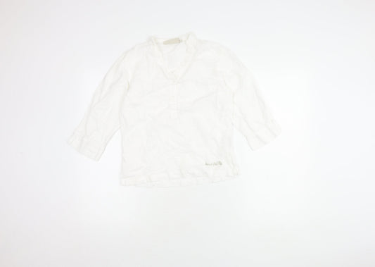 Womens UK Size S Weird Fish White Basic Blouse