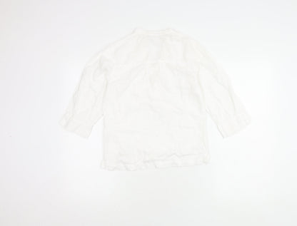 Womens UK Size S Weird Fish White Basic Blouse