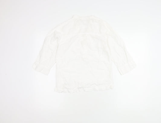 Womens UK Size S Weird Fish White Basic Blouse