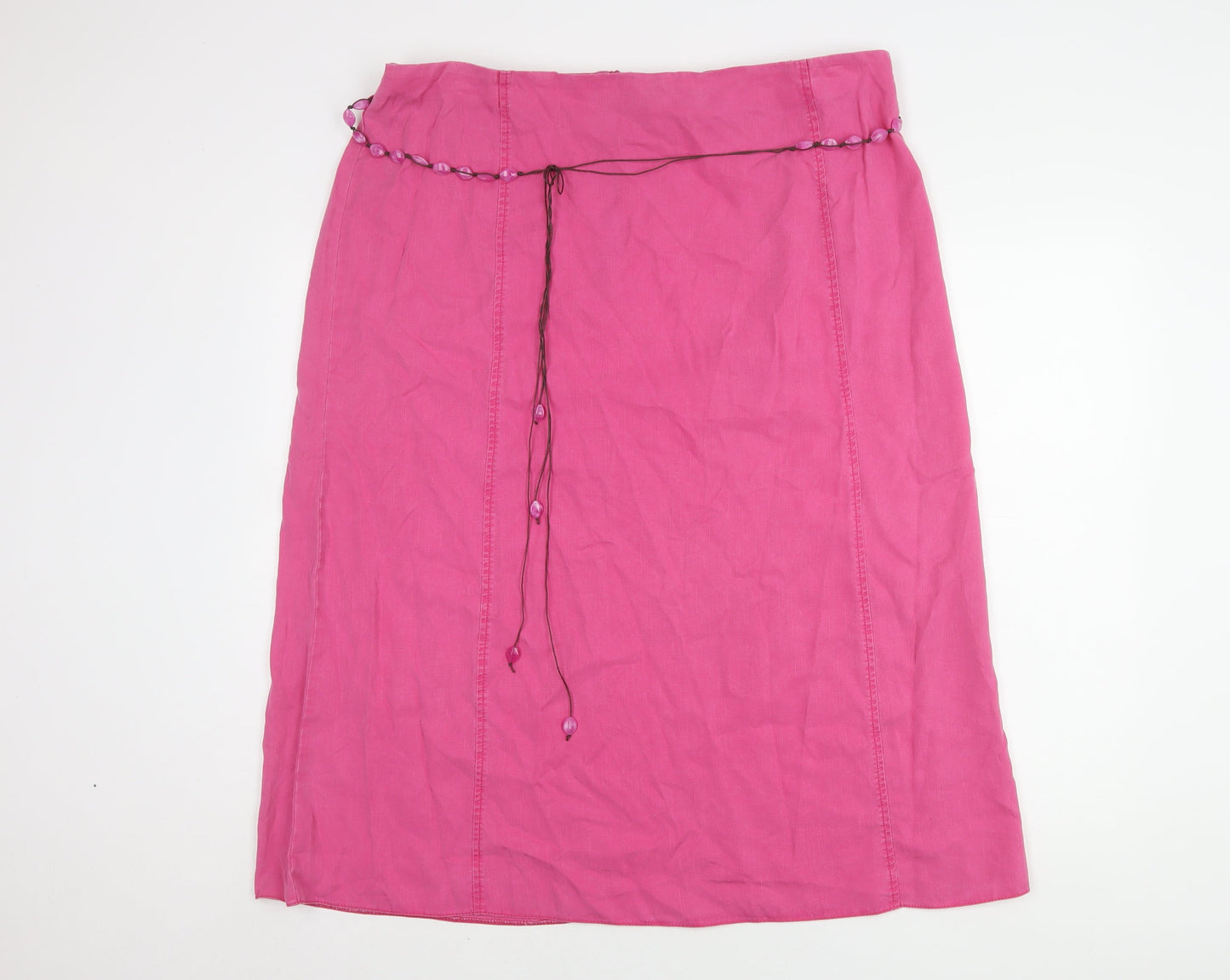 Ann Harvey Women's Pink Midi Skirt with Beaded Accents