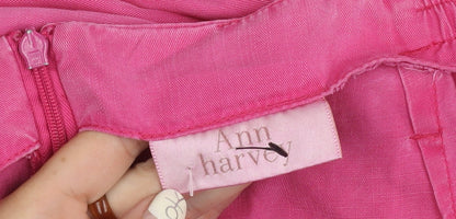 Ann Harvey Women's Pink Midi Skirt with Beaded Accents