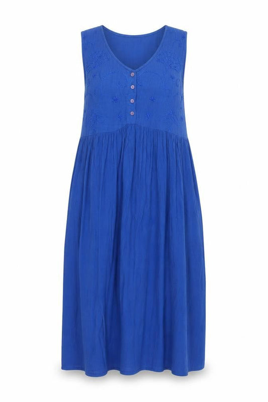 Casual & Co. Women's Blue Sleeveless Dress, Size S