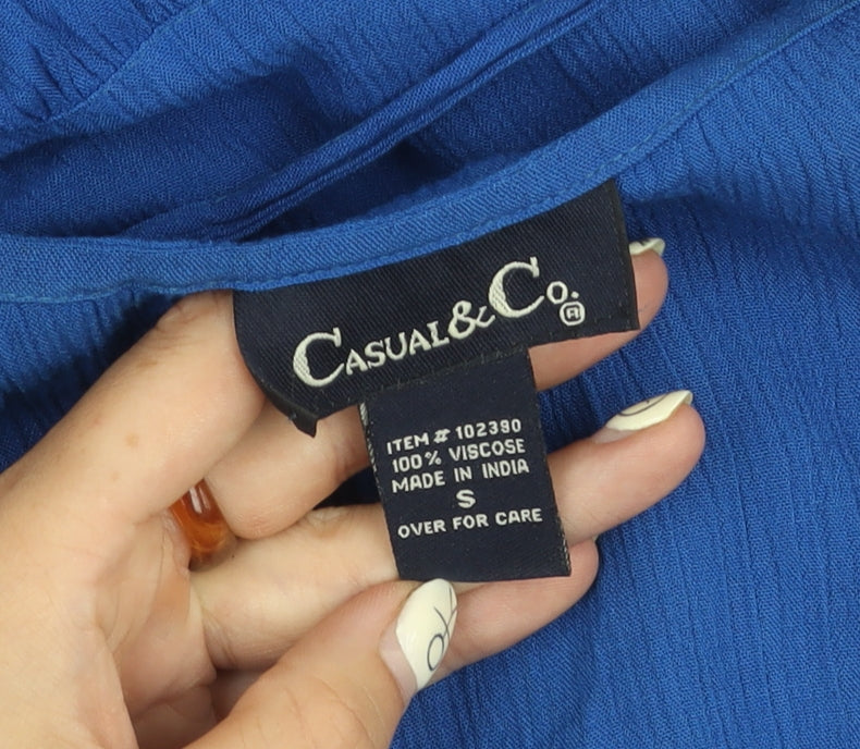 Casual & Co. Women's Blue Sleeveless Dress, Size S