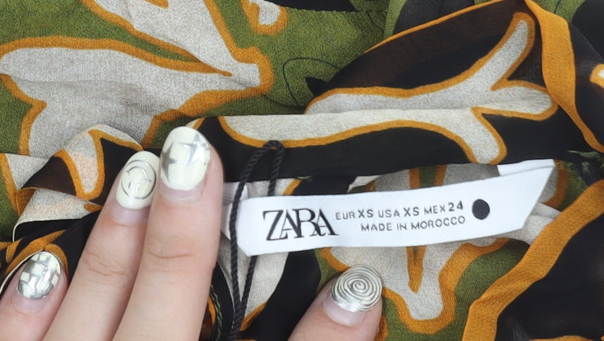 Womens UK Size XS Zara Multicoloured  Blouse