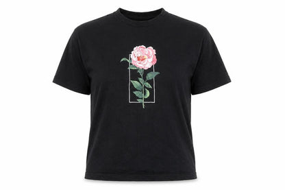 Front view of H&M unisex black concert embroidered t-shirt, size S