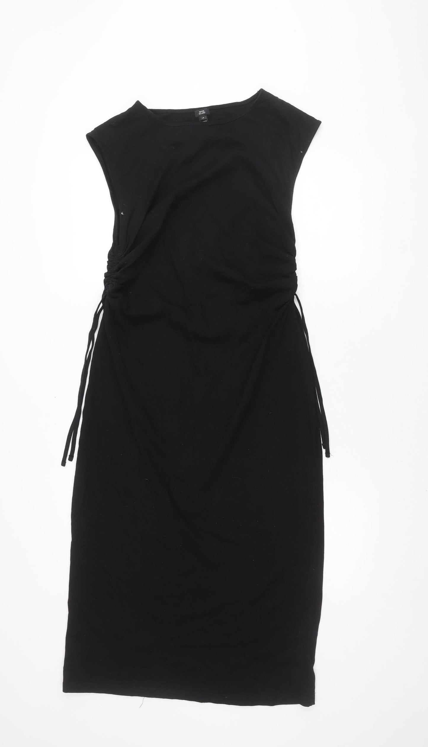 River Island Women's Black Bodycon Midi Dress Size 14