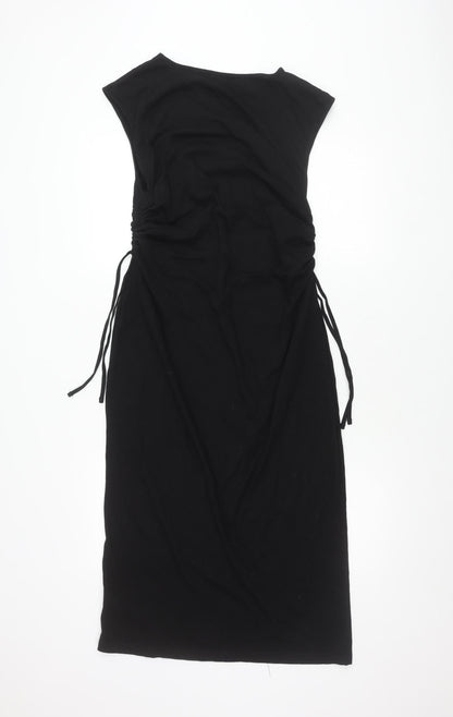 River Island Women's Black Bodycon Midi Dress Size 14