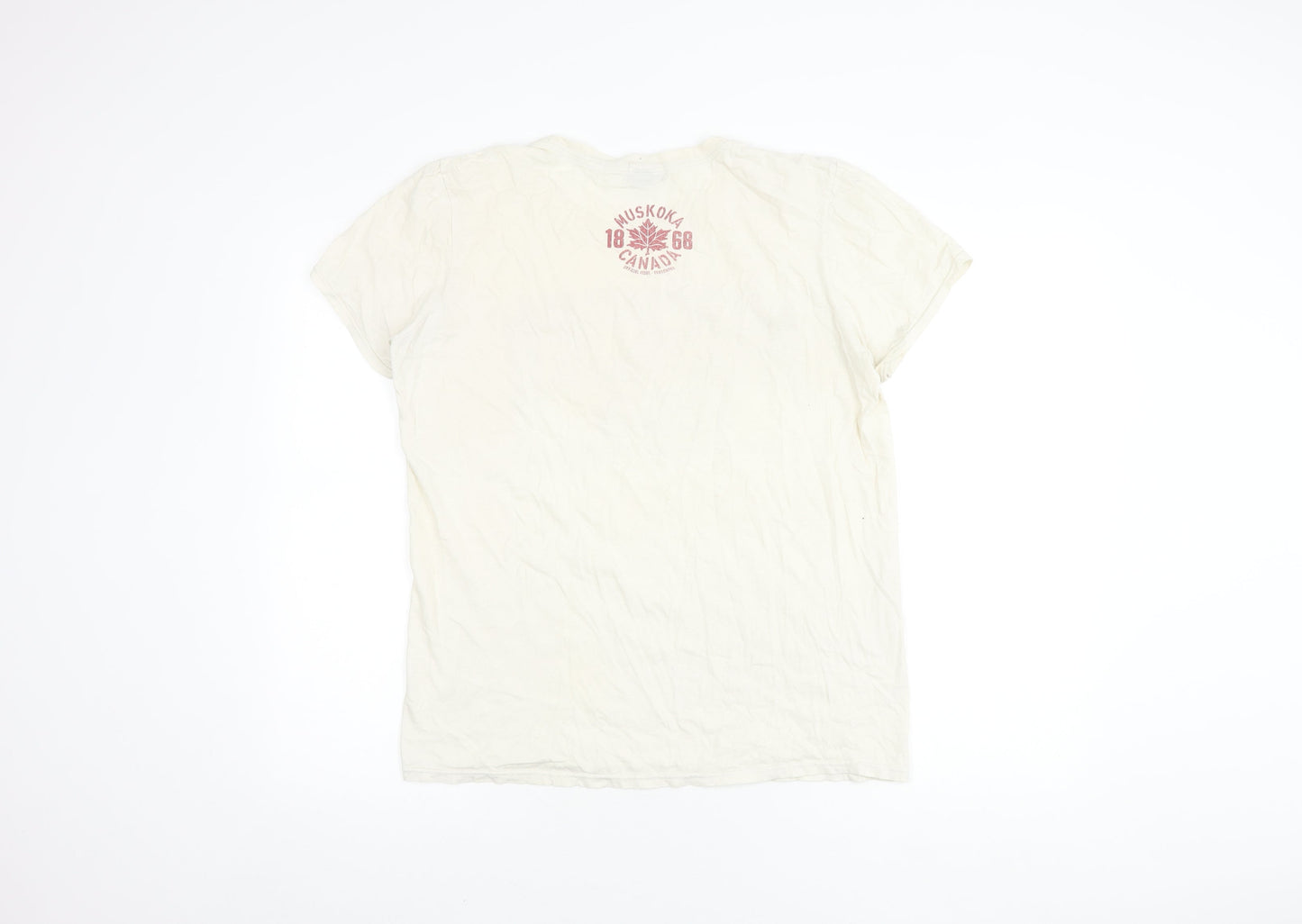 Big Bear Men's Beige Graphic Print T-Shirt Size M