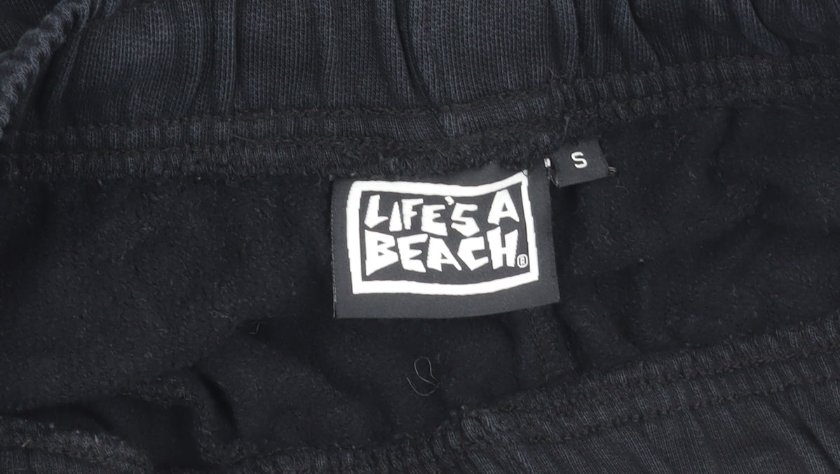 Life's a Beach Men's Black Cotton Trousers, Size S