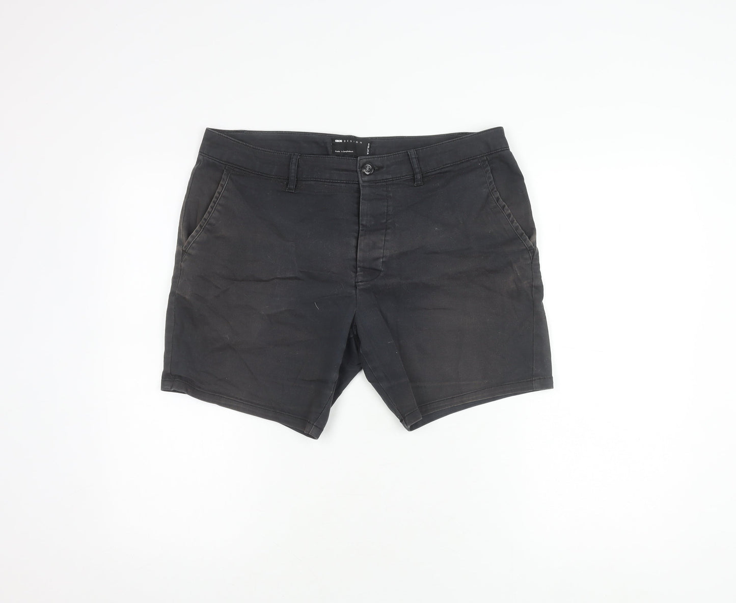 ASOS Design Black Chino Shorts for Men, Size 34