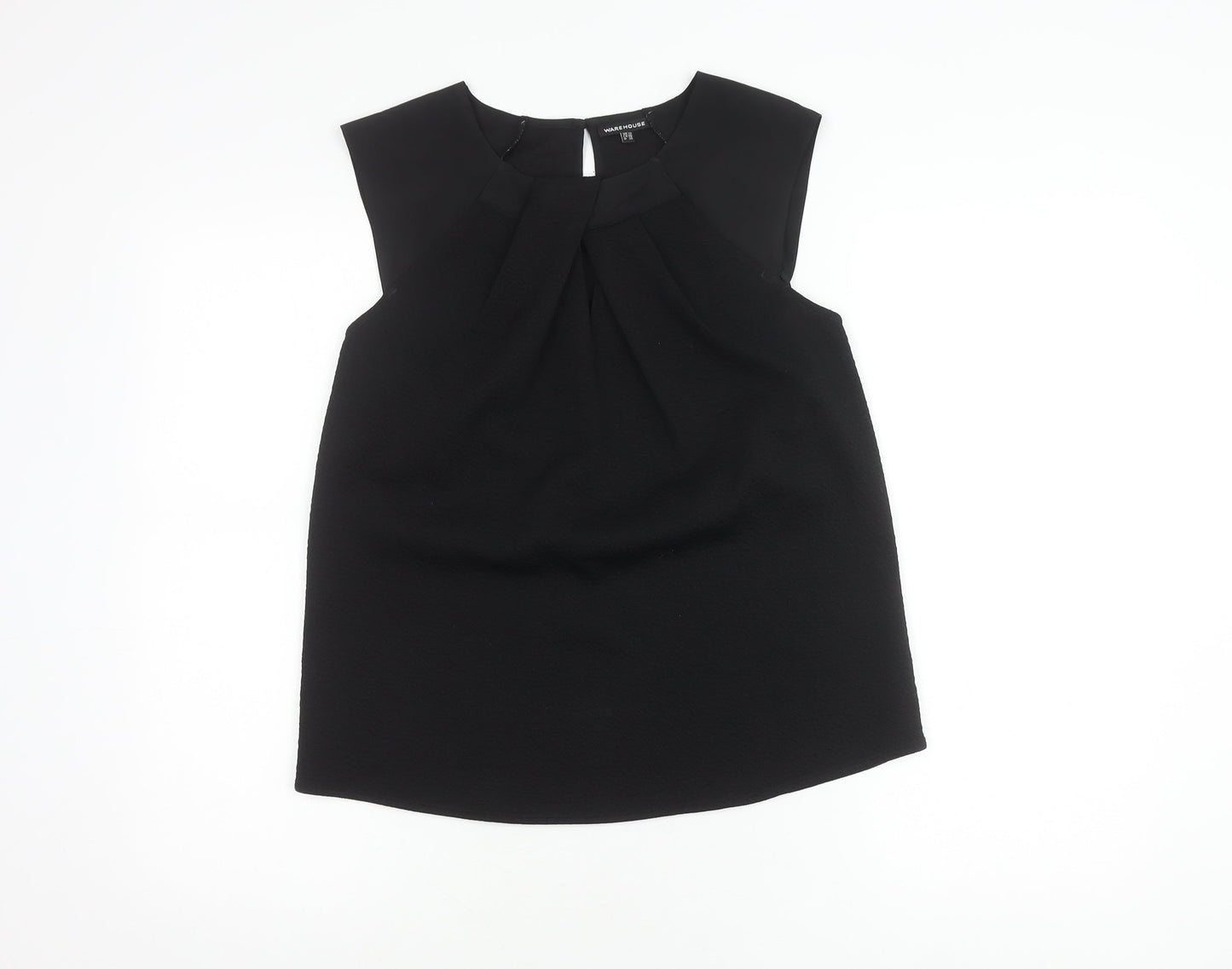 Womens UK Size 12 Warehouse Black Basic Blouse