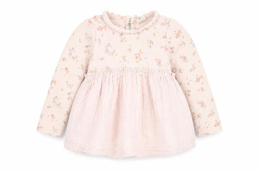 Next Girls Pink Floral Blouse Long Sleeve 12-18 Months