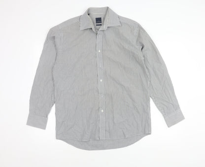 Daniel Hechter Men's Striped Shirt, 15.5, Long Sleeve