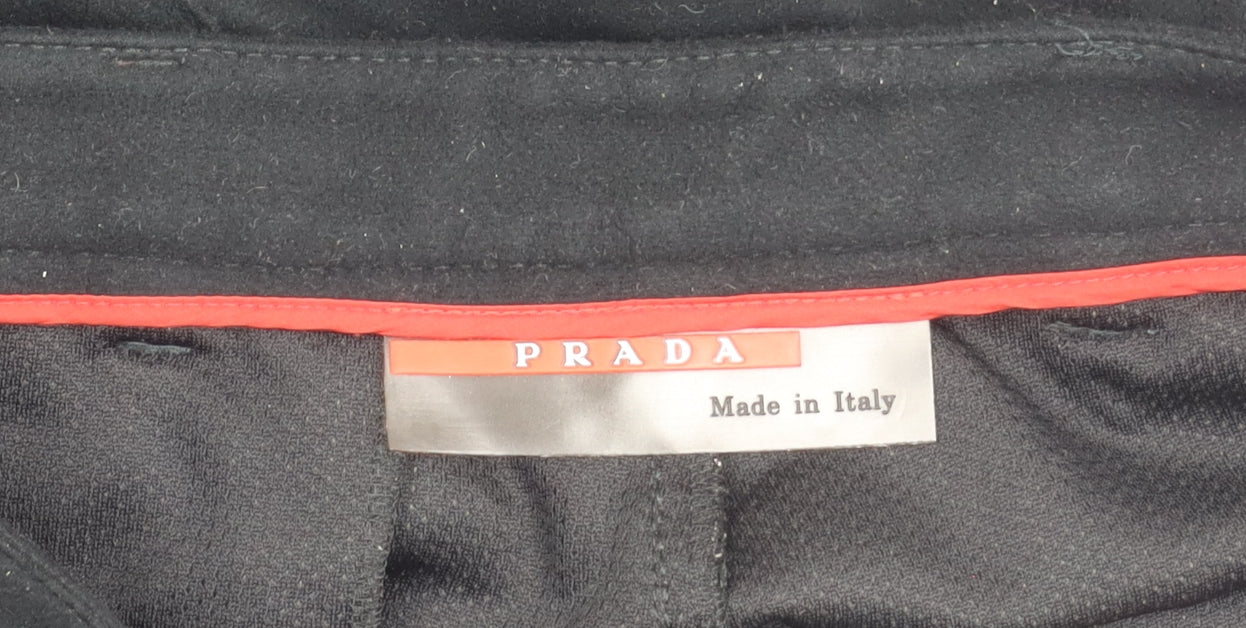 Prada Men's Black Wool Trousers Size 48