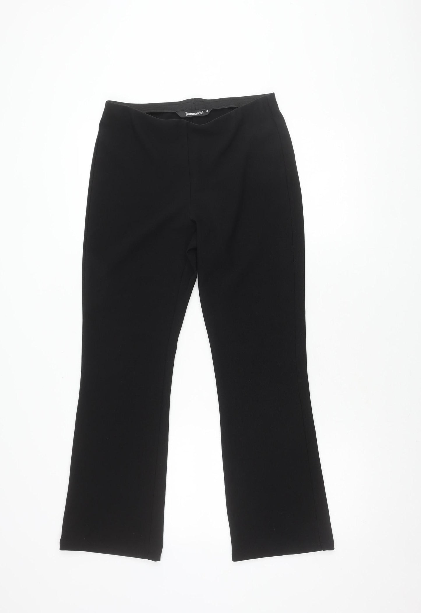 Bonmarché Black Women's Straight-Leg Trousers, Size 10