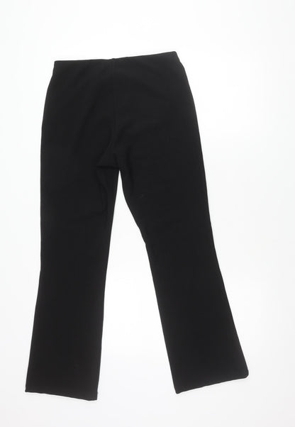 Bonmarché Black Women's Straight-Leg Trousers, Size 10