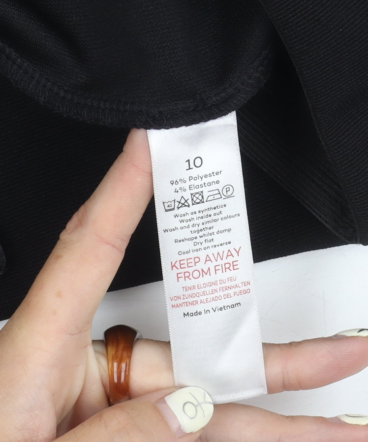 Bonmarché Black Women's Straight-Leg Trousers, Size 10