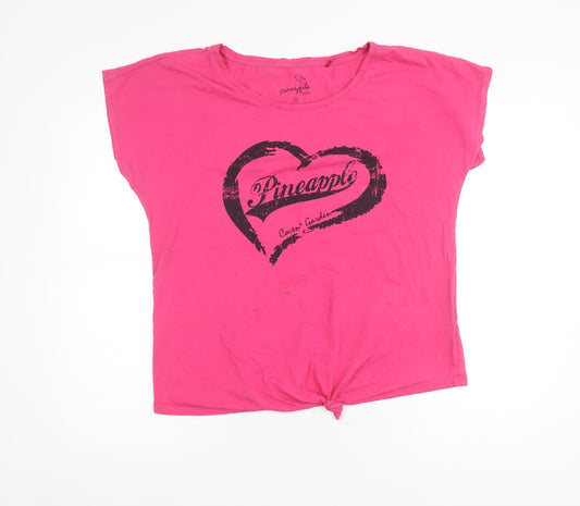 Pineapple Women's Pink T-Shirt - Size 18, Cotton Casual
