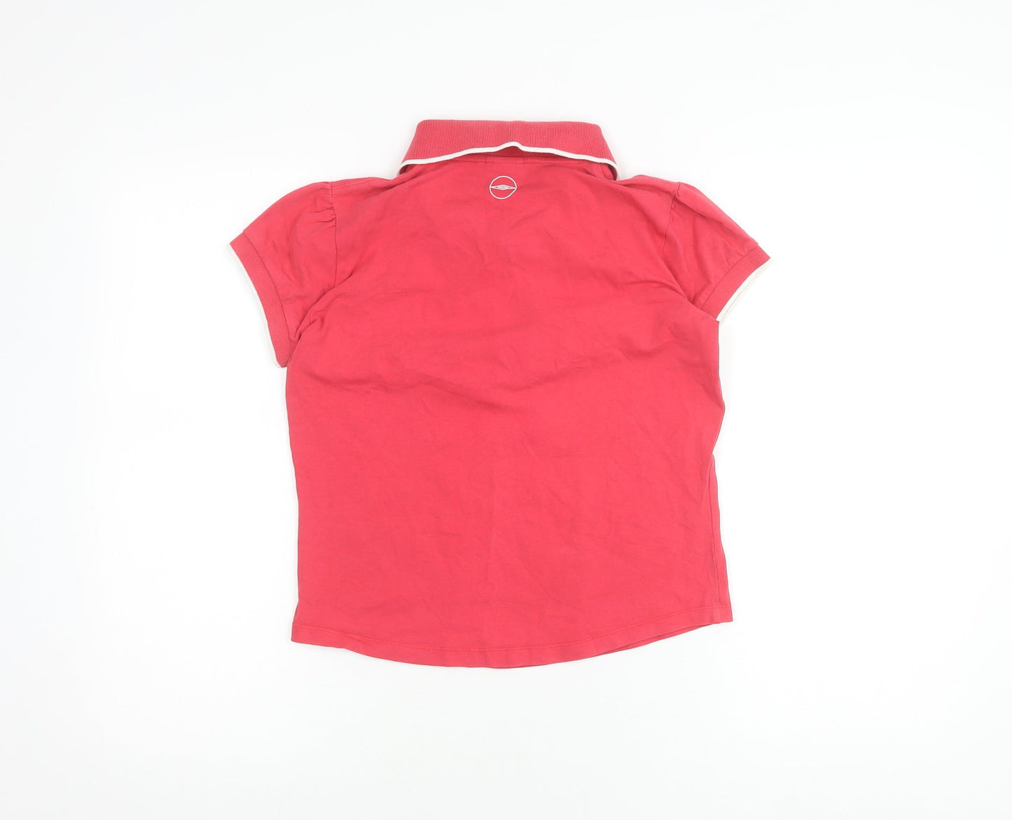 Umbro Girls Red Polo Shirt, Size 12, Collared Button Closure