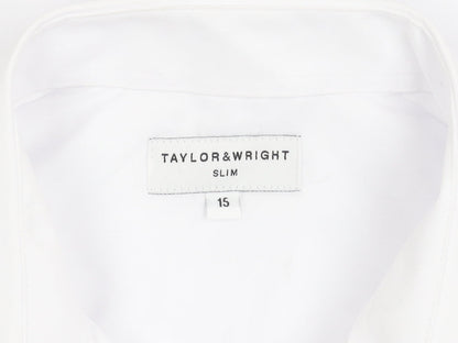 Taylor & Wright Men's White Slim Fit Shirt, Size 15