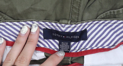 Tommy Hilfiger Men's Green Cargo Trousers Size 35