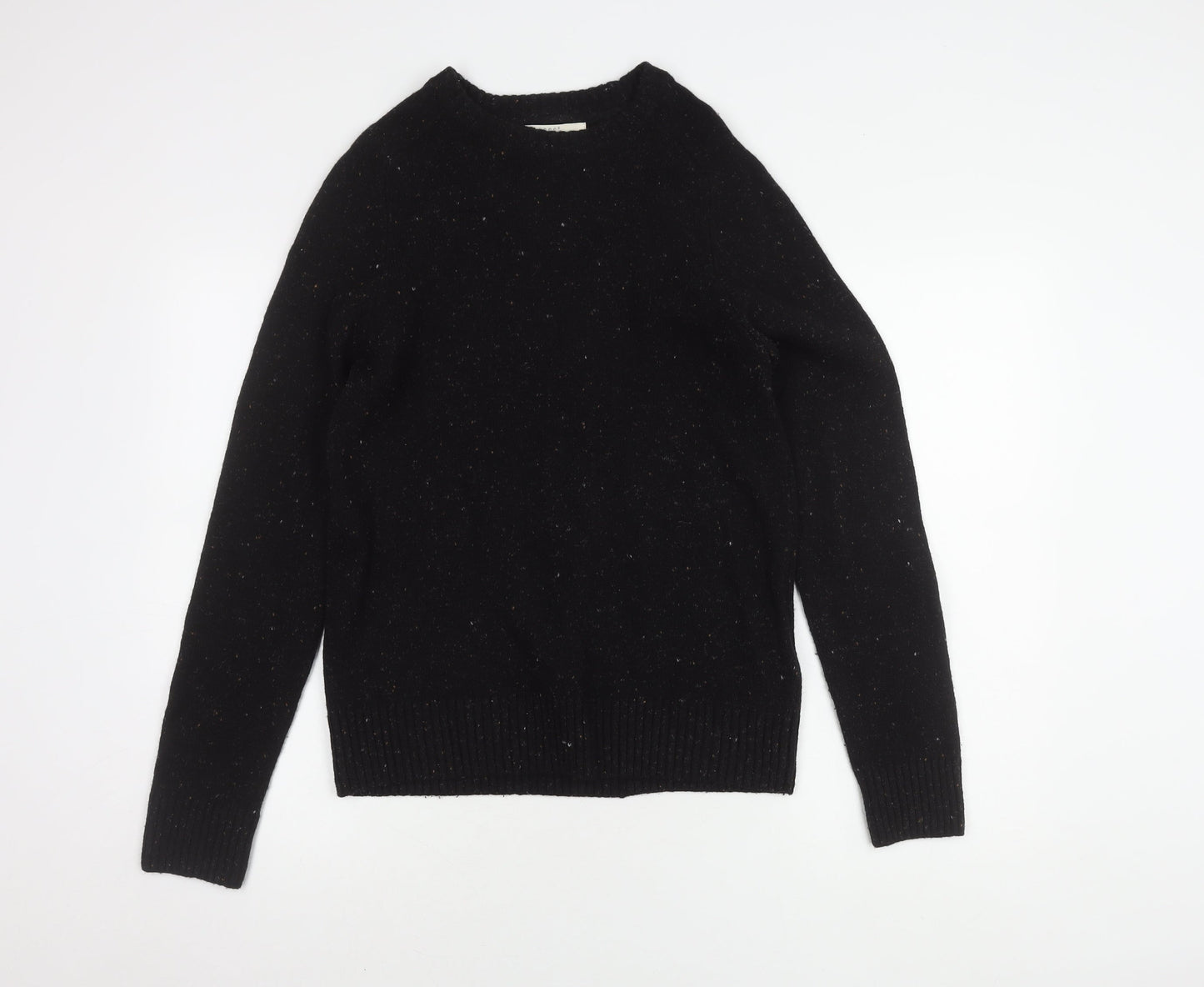 H&M Men's Black Wool Pullover Jumper, Size S