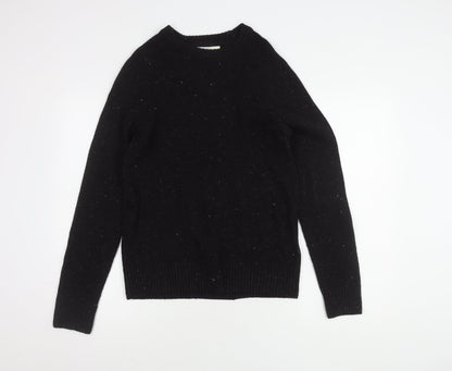 H&M Men's Black Wool Pullover Jumper, Size S