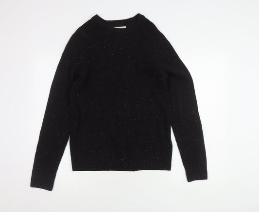 H&M Men's Black Wool Pullover Jumper, Size S