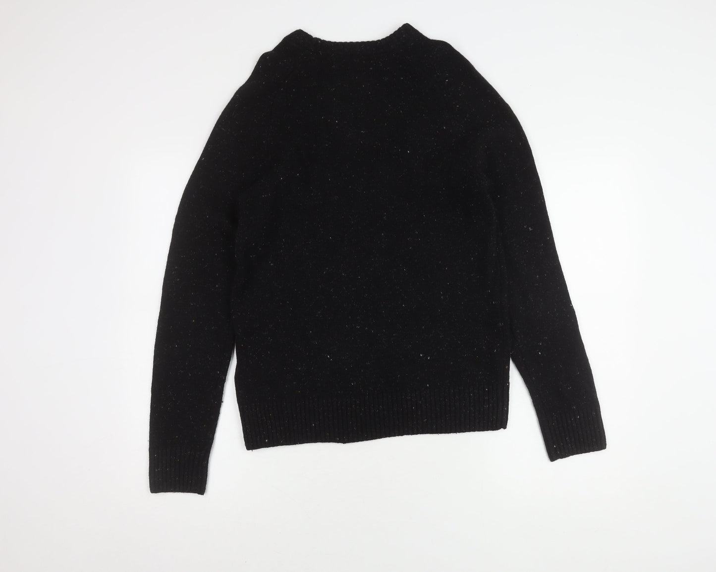 H&M Men's Black Wool Pullover Jumper, Size S