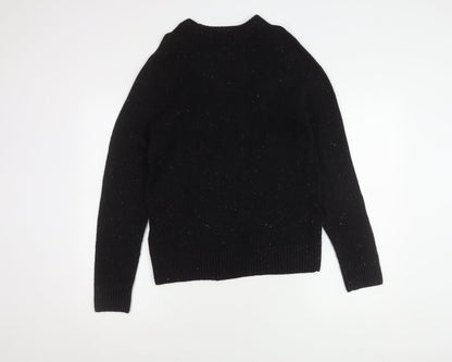 H&M Men's Black Wool Pullover Jumper, Size S