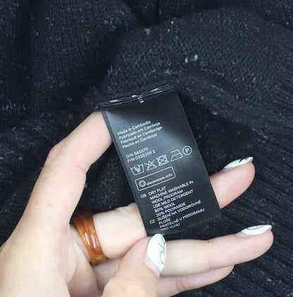 H&M Men's Black Wool Pullover Jumper, Size S