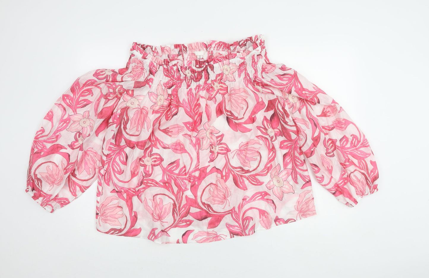 Womens UK Size XL H&M Pink Basic Blouse