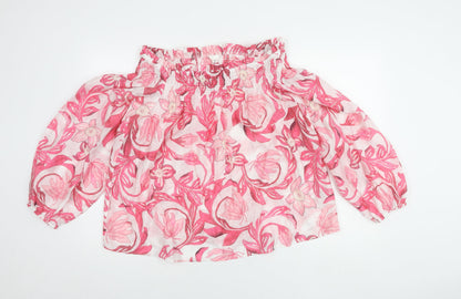 Womens UK Size XL H&M Pink Basic Blouse