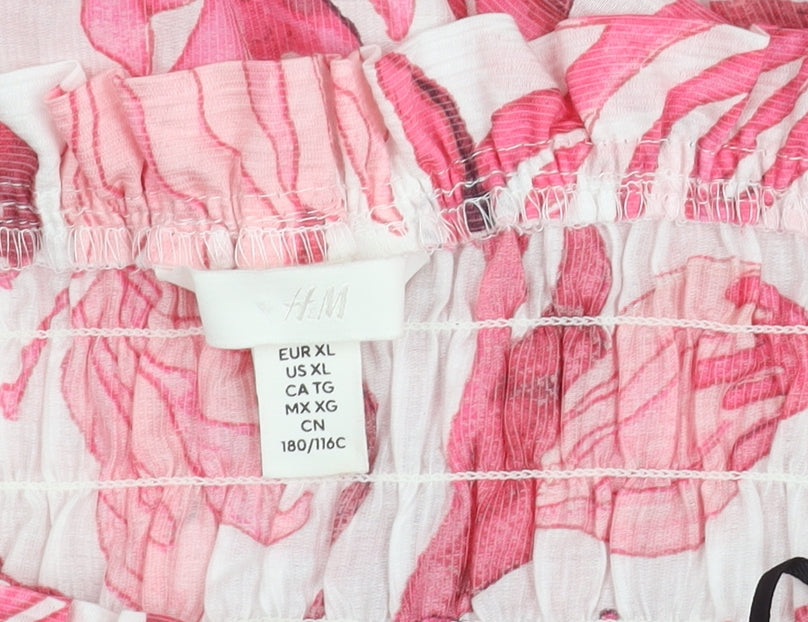Womens UK Size XL H&M Pink Basic Blouse