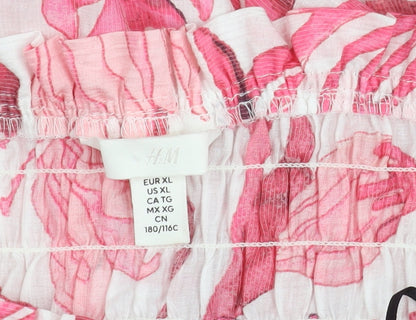 Womens UK Size XL H&M Pink Basic Blouse