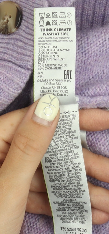 Womens UK Size 16 Marks and Spencer Purple Cardigan Jumper