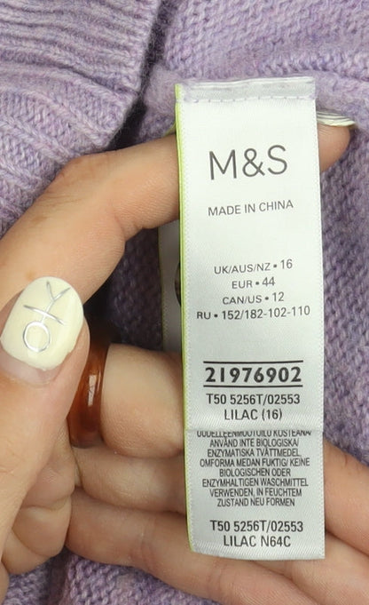 Womens UK Size 16 Marks and Spencer Purple Cardigan Jumper