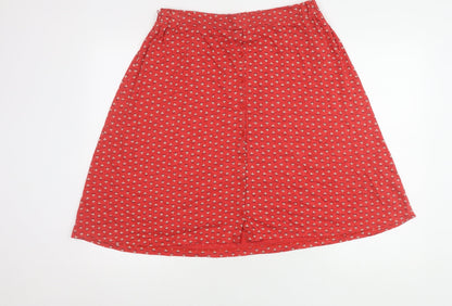 Fat Face Women's Red Floral A-Line Skirt Size 16