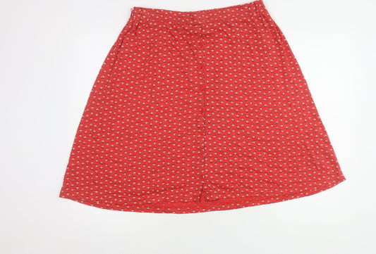 Fat Face Women's Red Floral A-Line Skirt Size 16