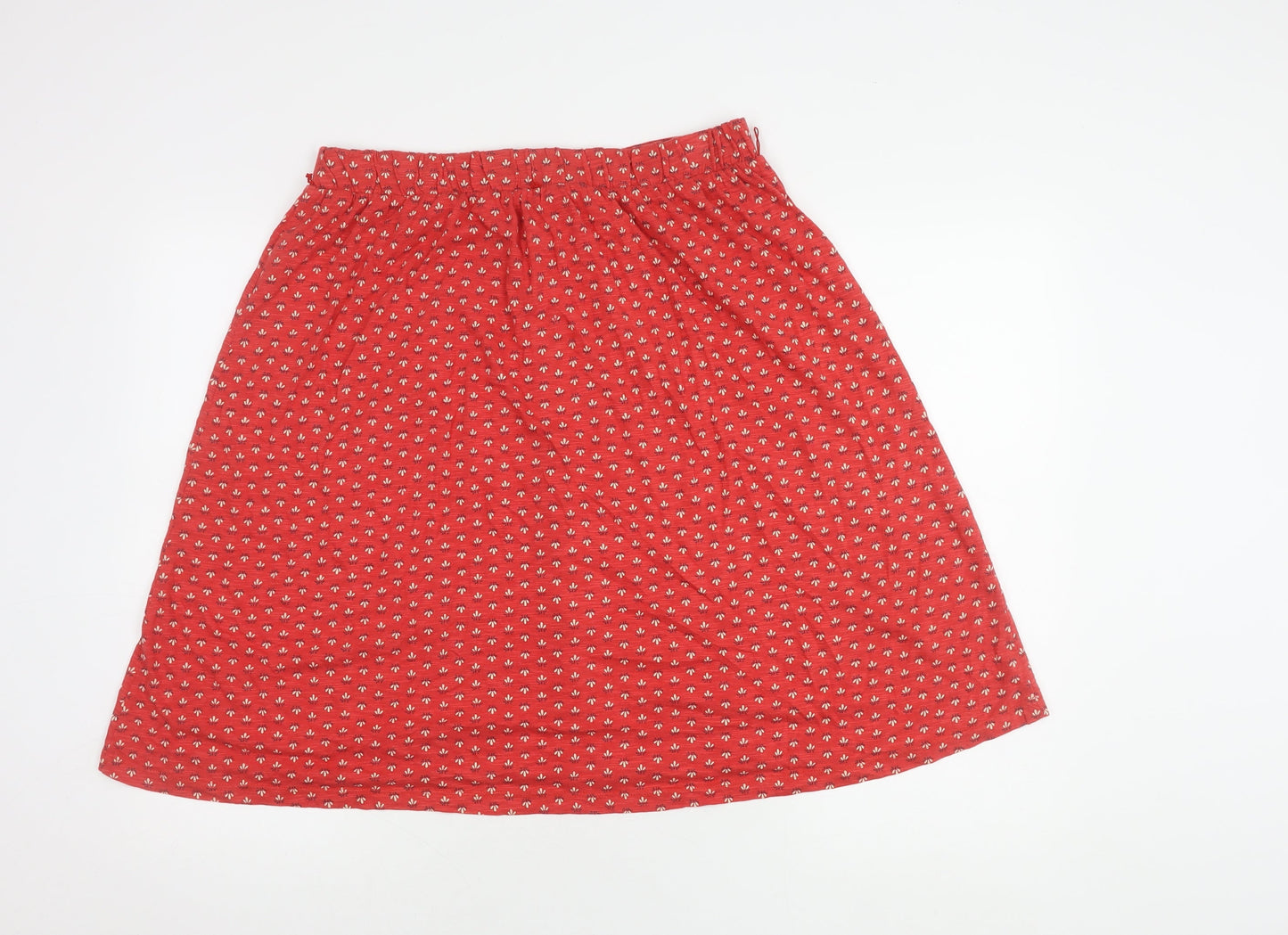 Fat Face Women's Red Floral A-Line Skirt Size 16