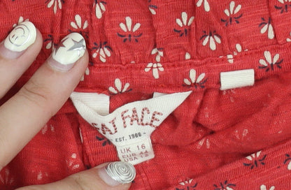Fat Face Women's Red Floral A-Line Skirt Size 16