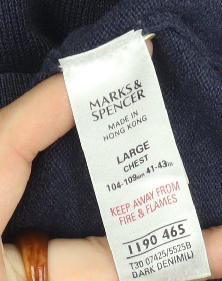 Marks and Spencer Men's Blue L Pullover Jumper