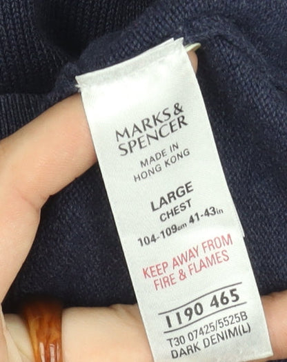 Marks and Spencer Men's Blue L Pullover Jumper