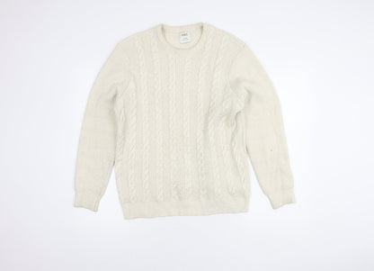 Marks and Spencer Men’s Ivory XL Cable-Knit Pullover