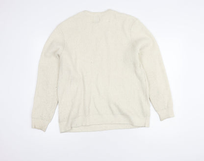 Marks and Spencer Men’s Ivory XL Cable-Knit Pullover
