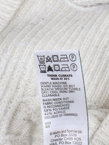 Marks and Spencer Men’s Ivory XL Cable-Knit Pullover