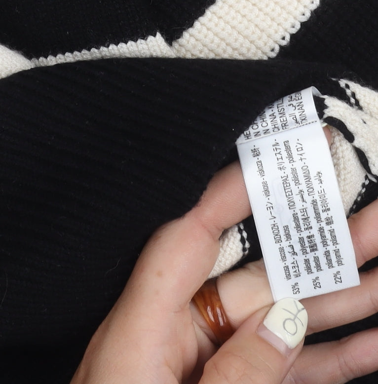Womens UK Size S Zara Black Full Zip Jumper
