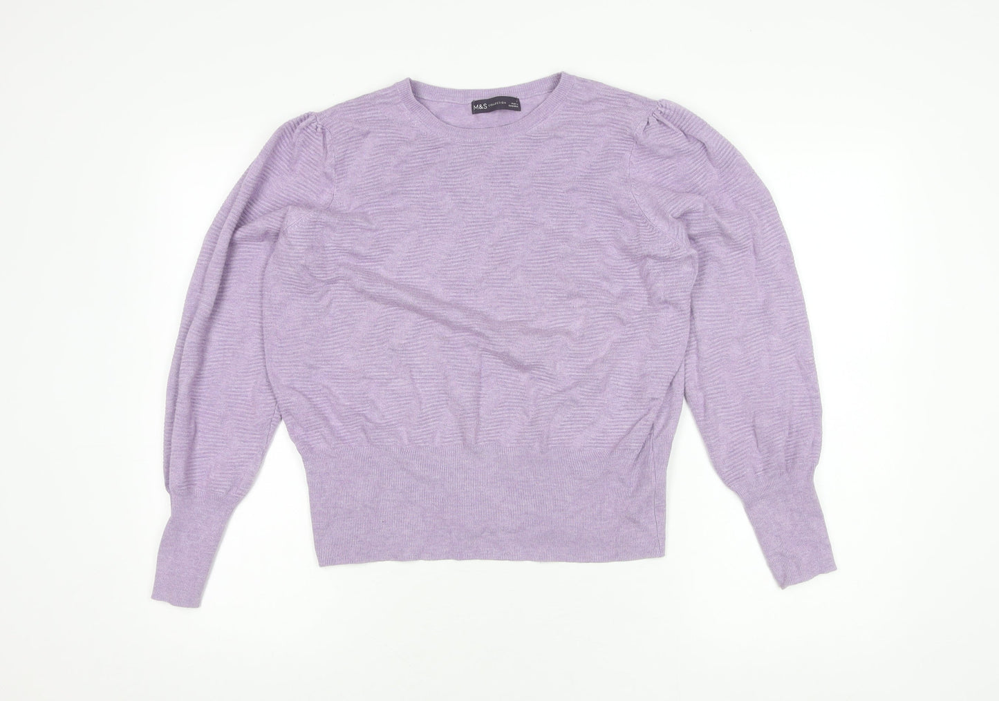 Marks and Spencer Women's Purple Knit Pullover Jumper L