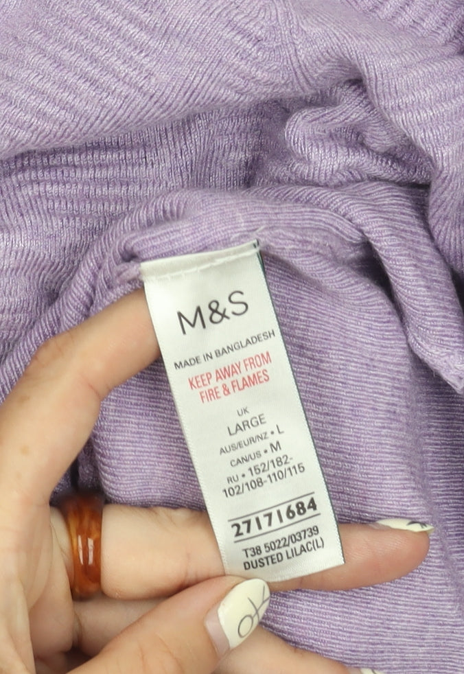 Marks and Spencer Women's Purple Knit Pullover Jumper L