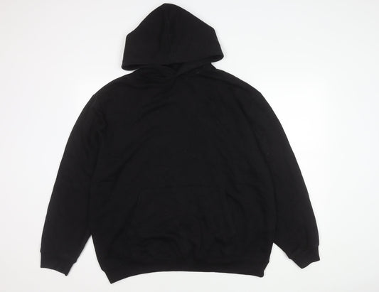 Mens UK Size M boohooMAN Black Pullover Hoodie